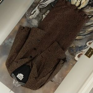 Black cocoa polka dot 2pc Teri Jon dress and jacket